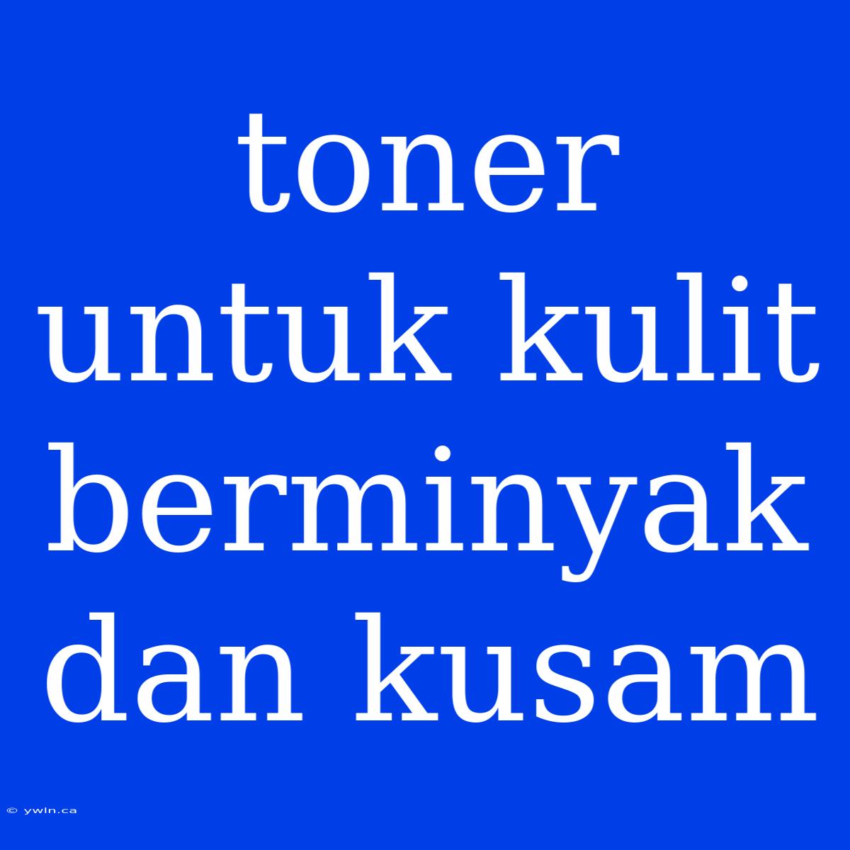 Toner Untuk Kulit Berminyak Dan Kusam