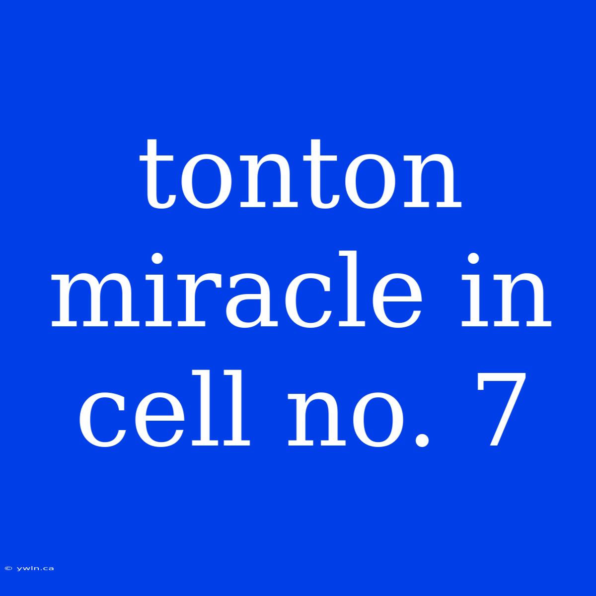 Tonton Miracle In Cell No. 7