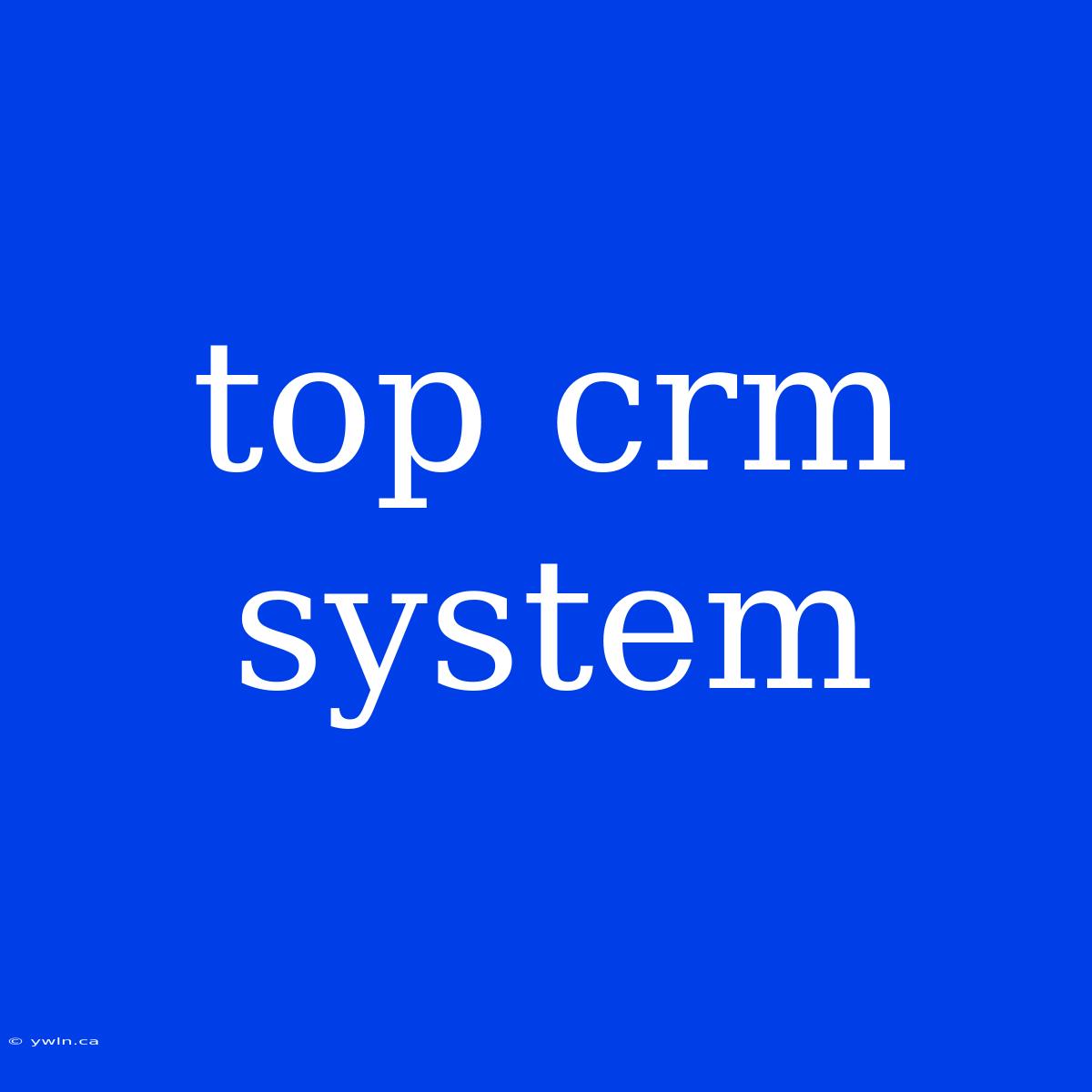 Top Crm System