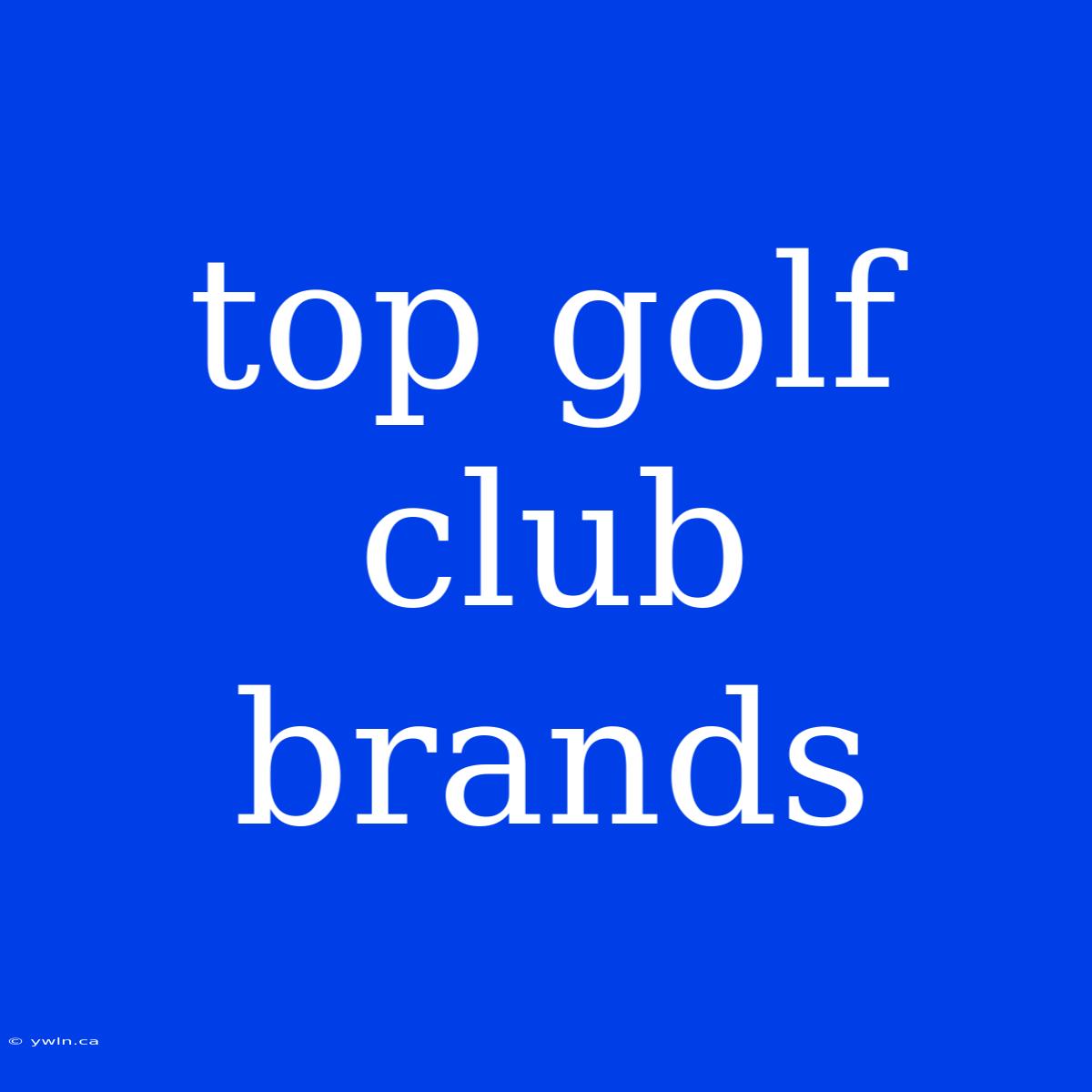 Top Golf Club Brands