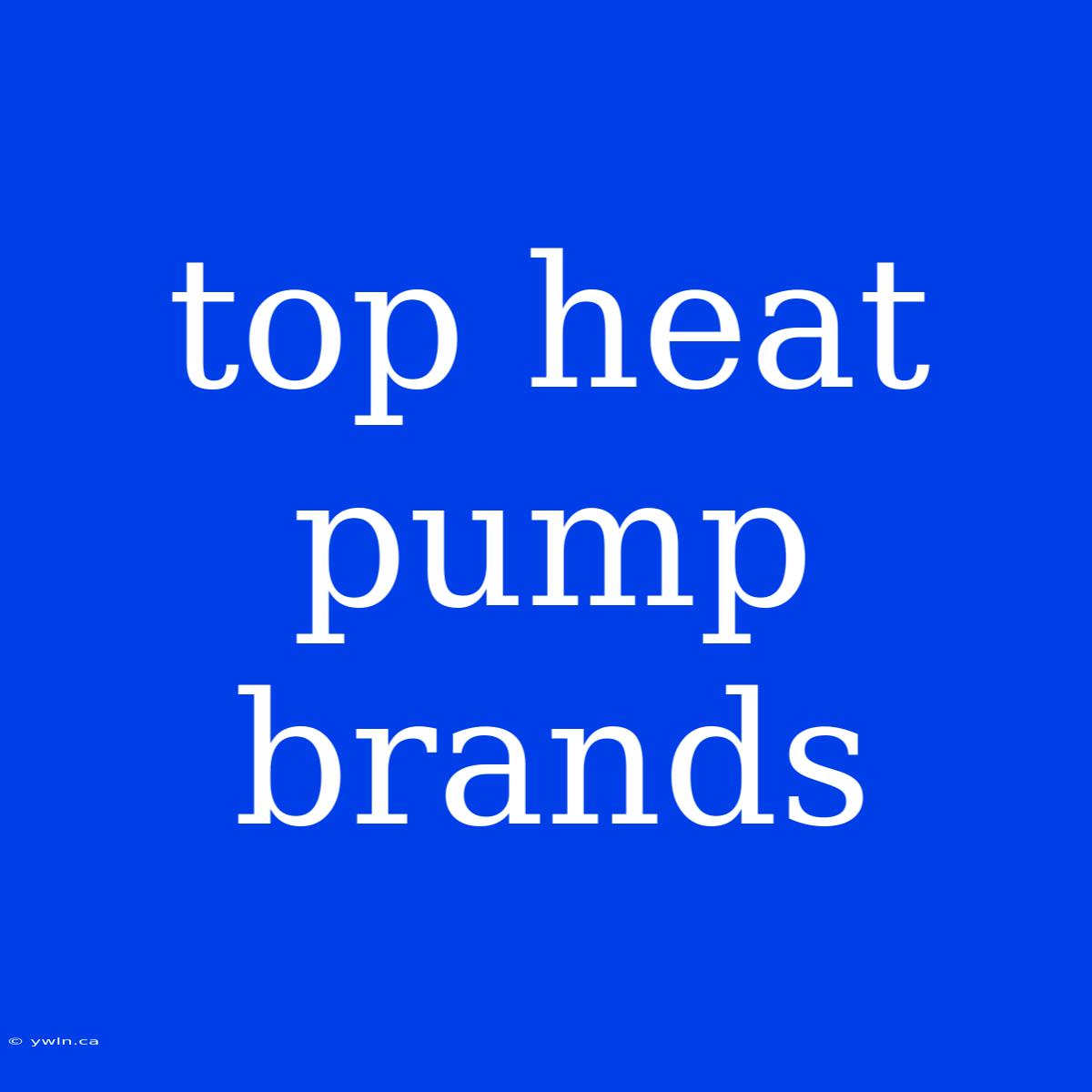 Top Heat Pump Brands