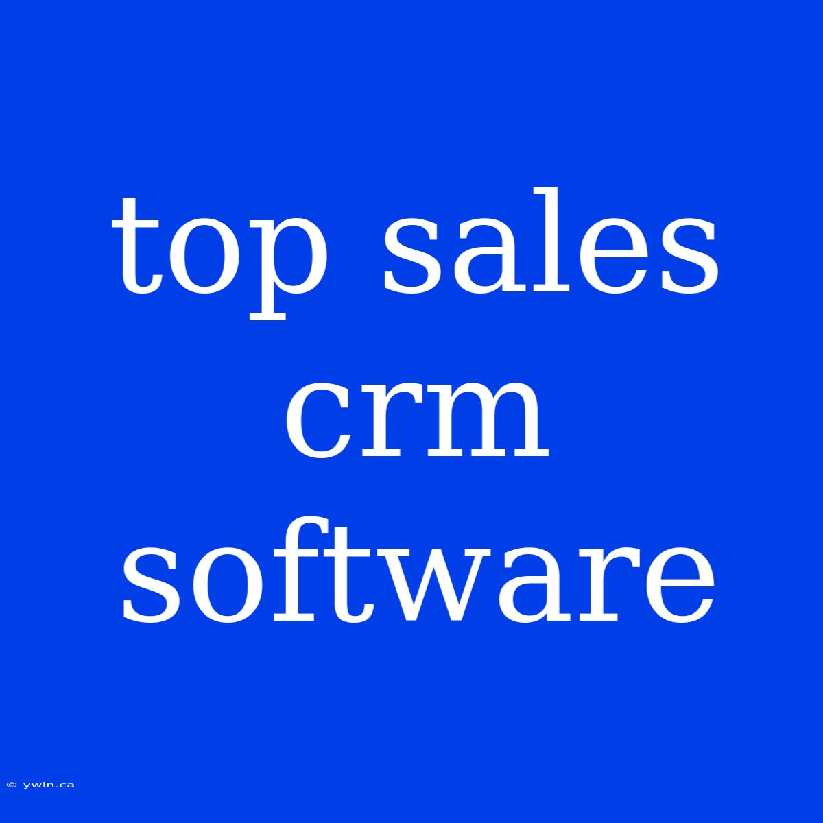 Top Sales Crm Software