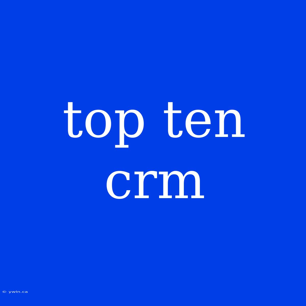 Top Ten Crm