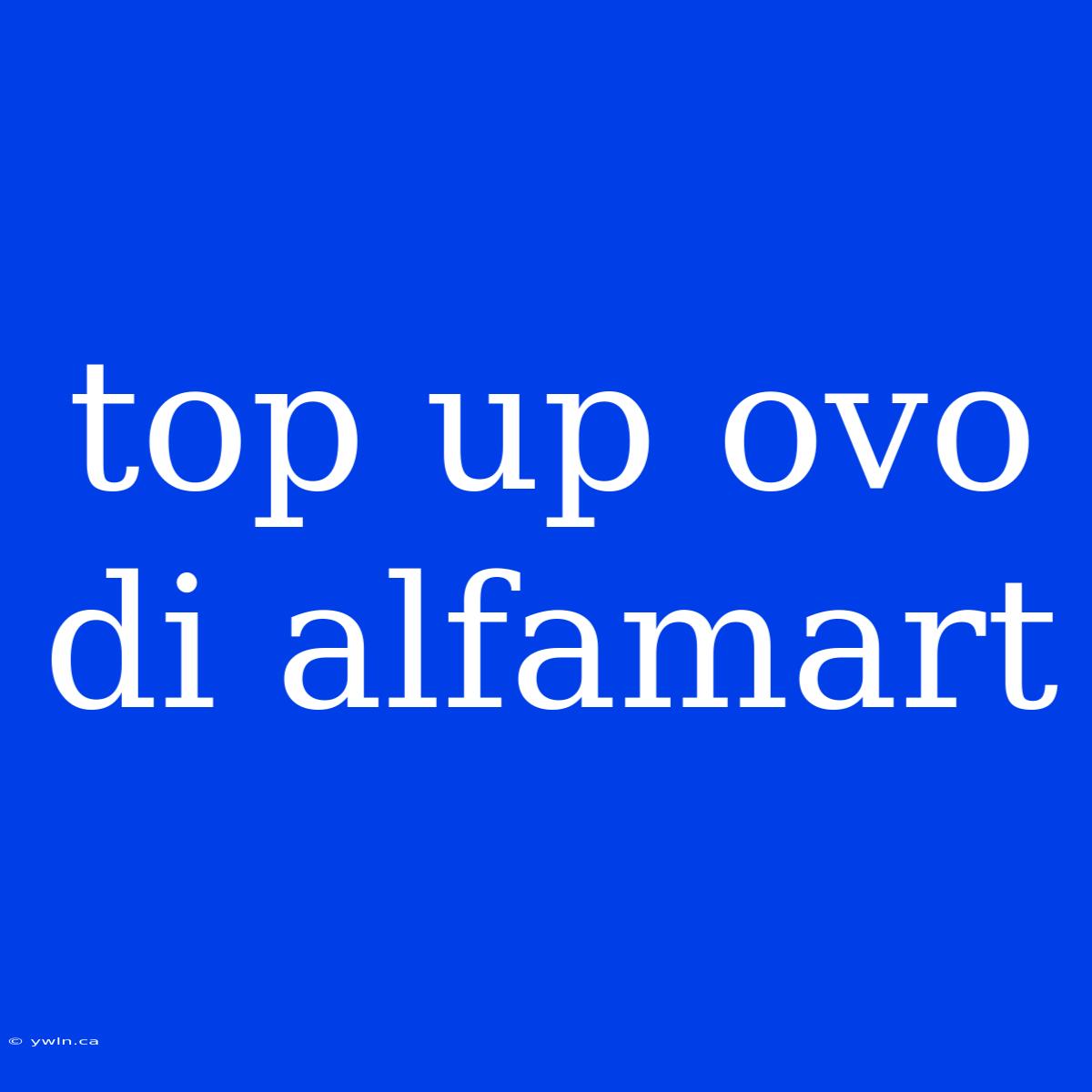 Top Up Ovo Di Alfamart