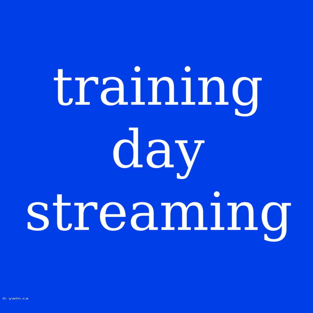 Training Day Streaming