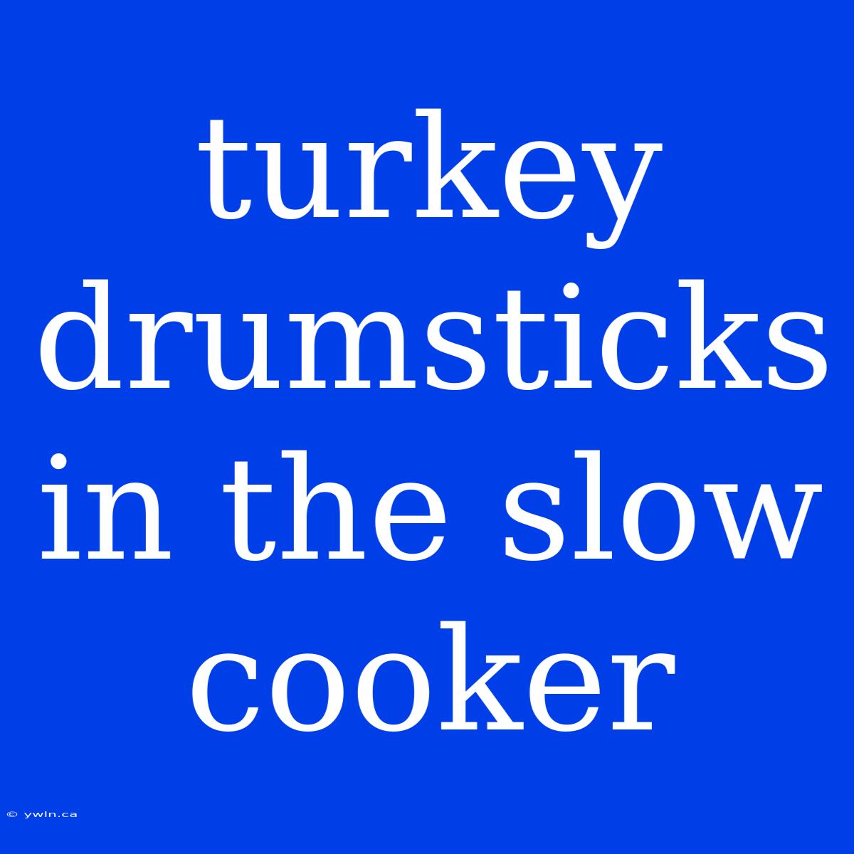 Turkey Drumsticks In The Slow Cooker