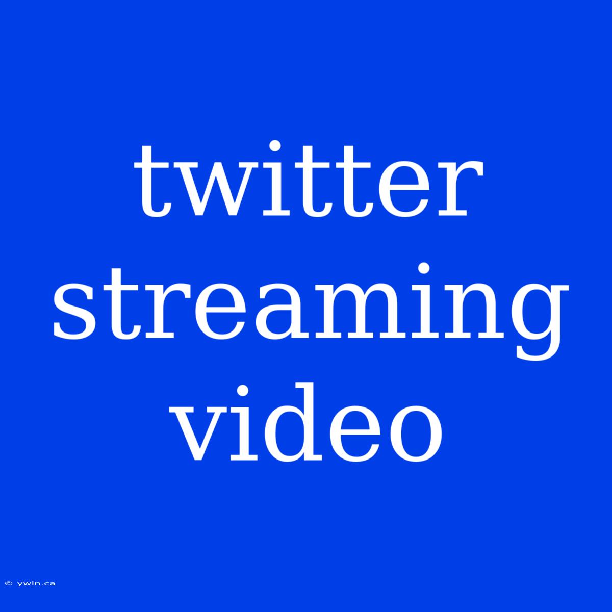 Twitter Streaming Video