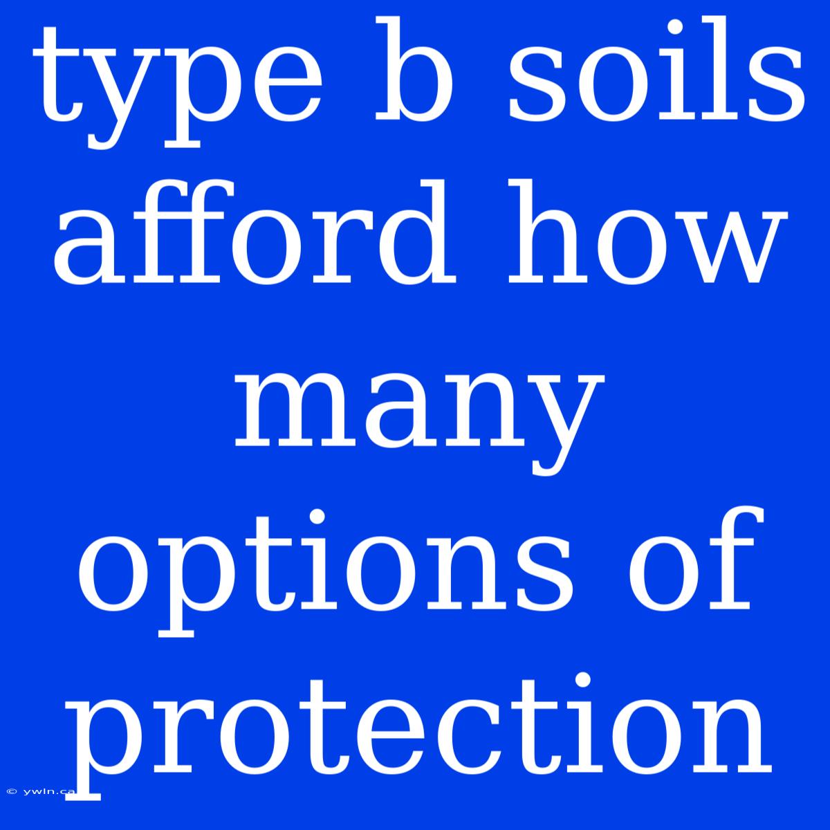 Type B Soils Afford How Many Options Of Protection