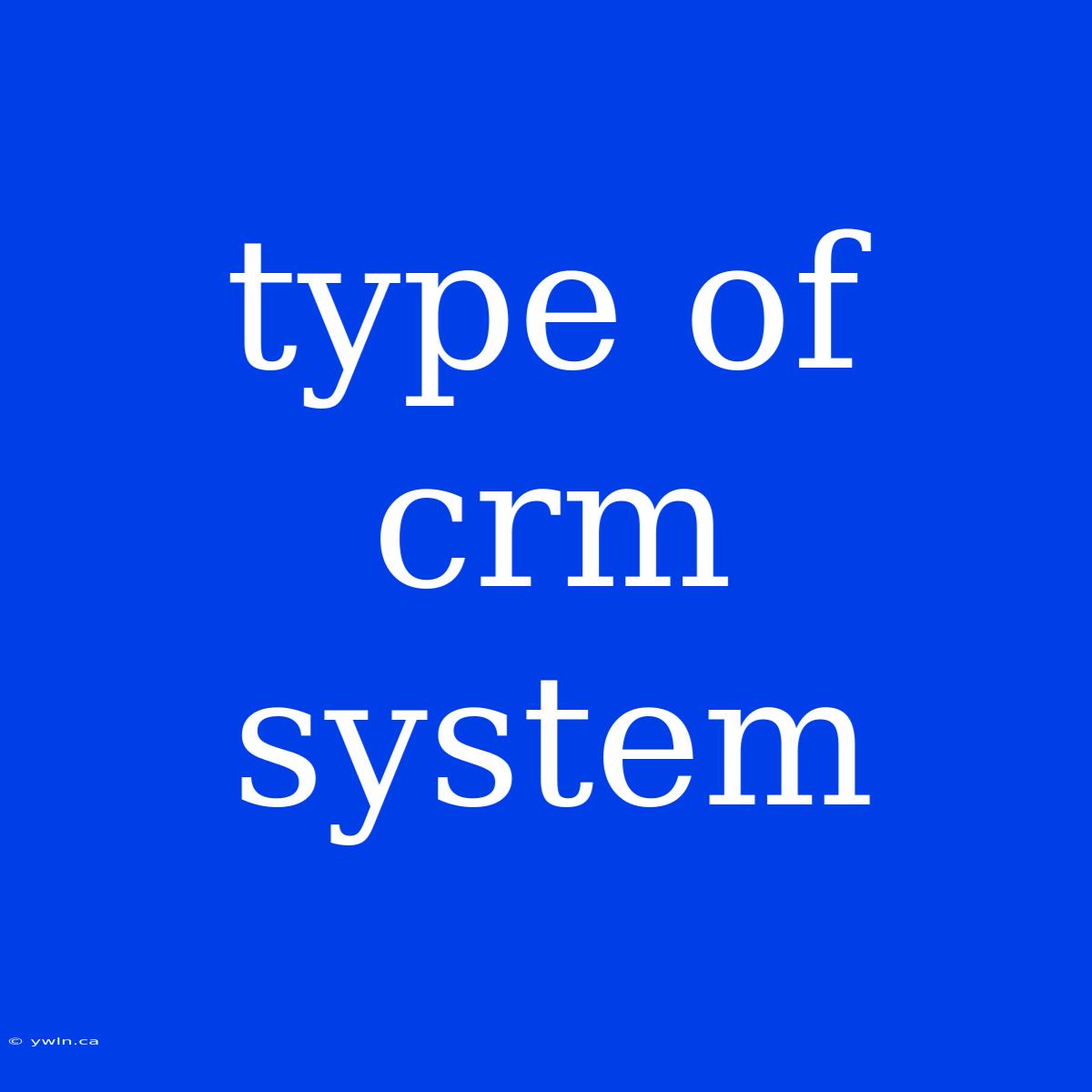 Type Of Crm System