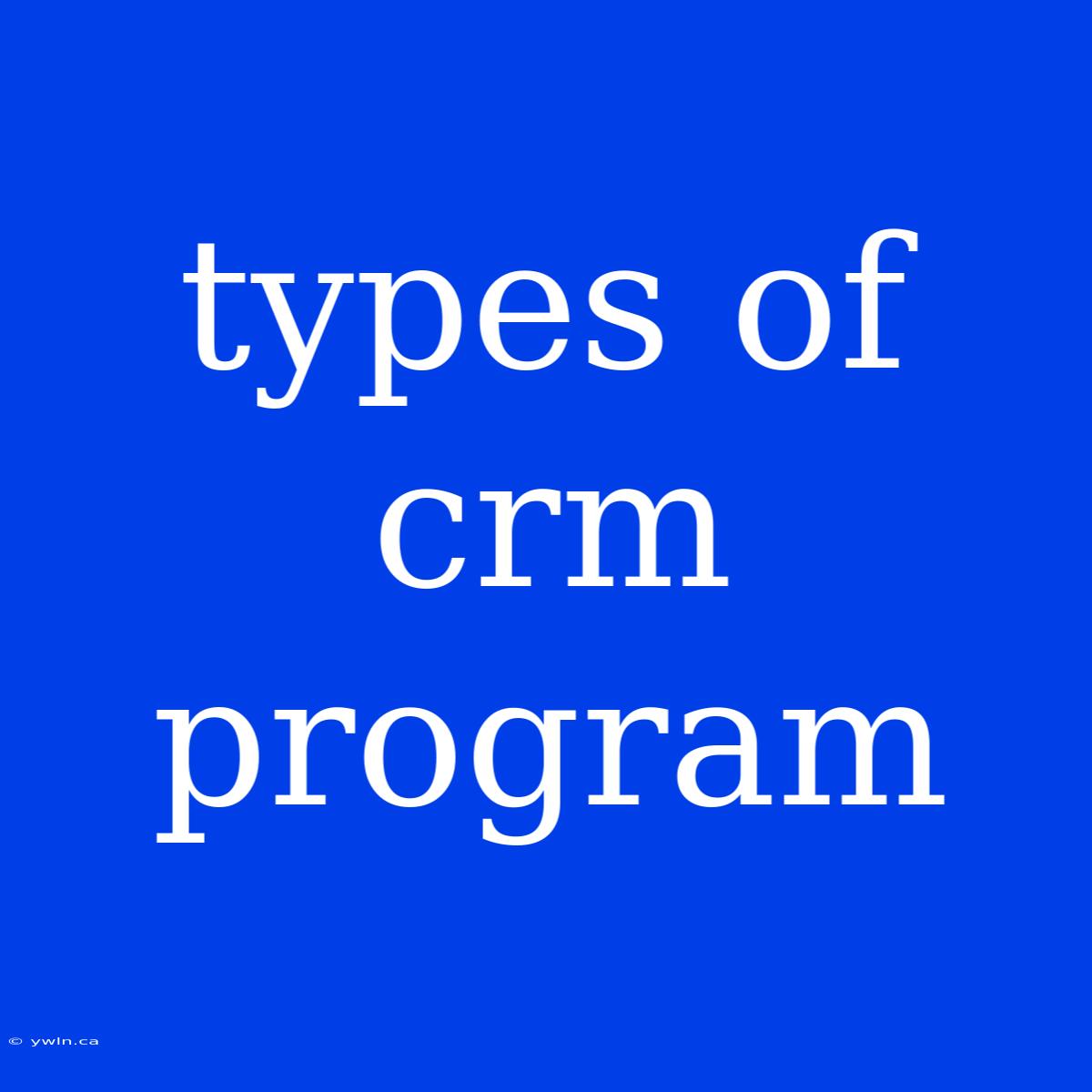 Types Of Crm Program