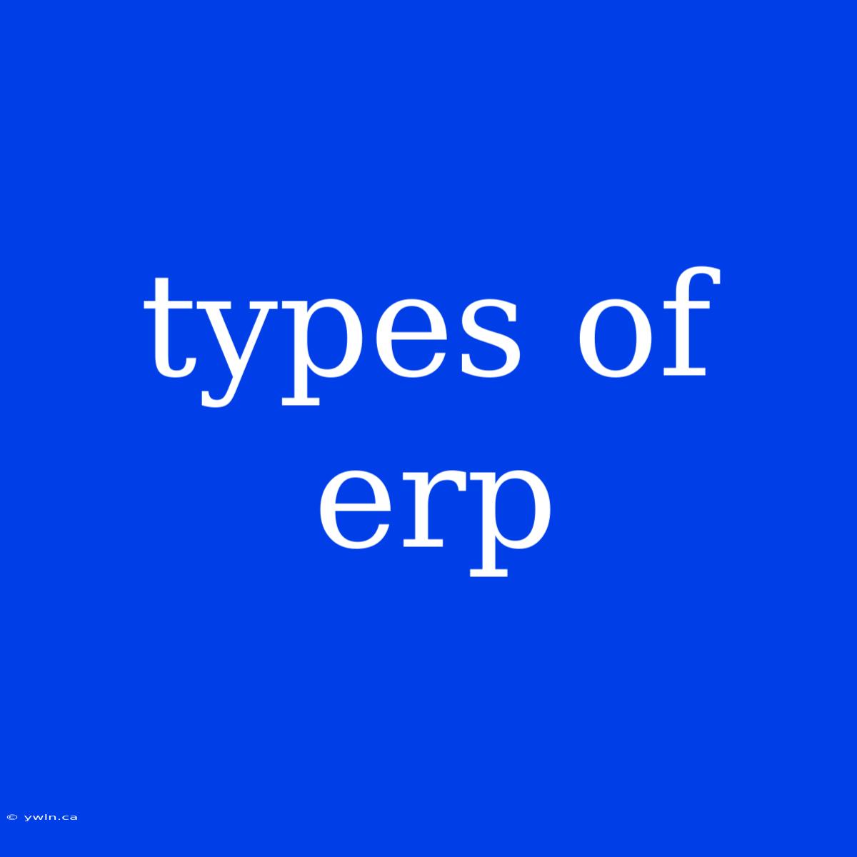 Types Of Erp