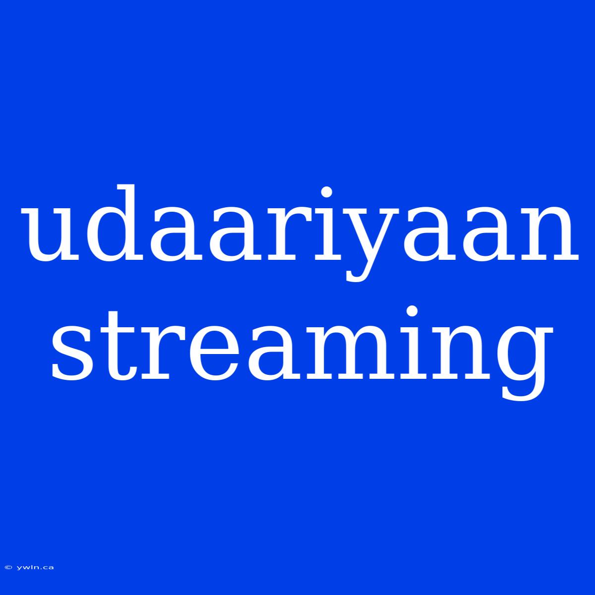 Udaariyaan Streaming