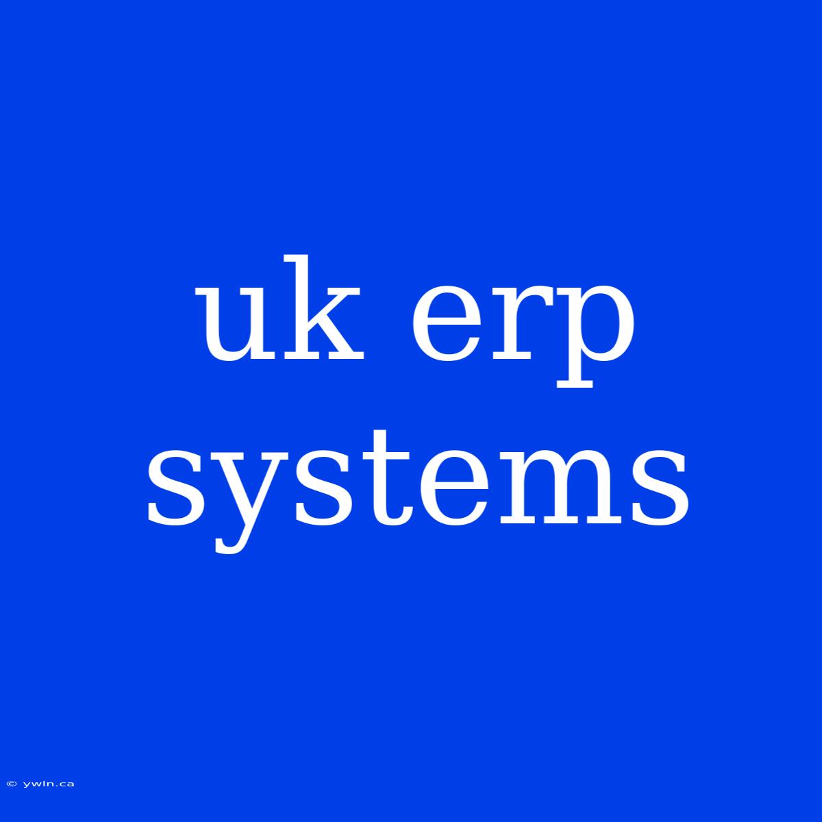 Uk Erp Systems