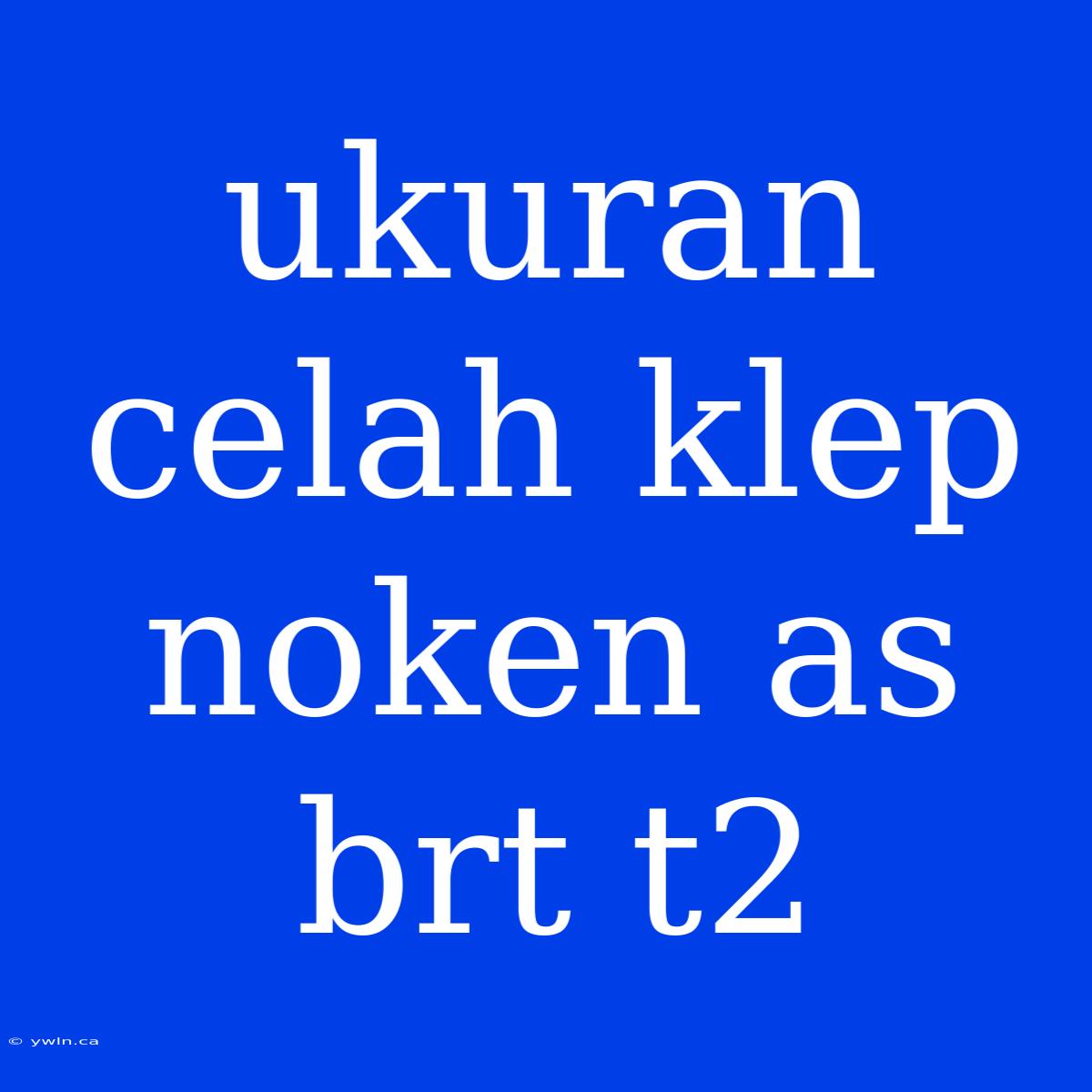 Ukuran Celah Klep Noken As Brt T2