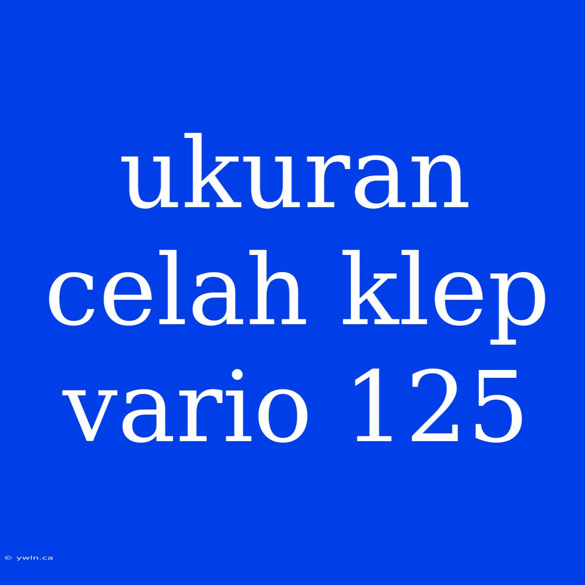 Ukuran Celah Klep Vario 125