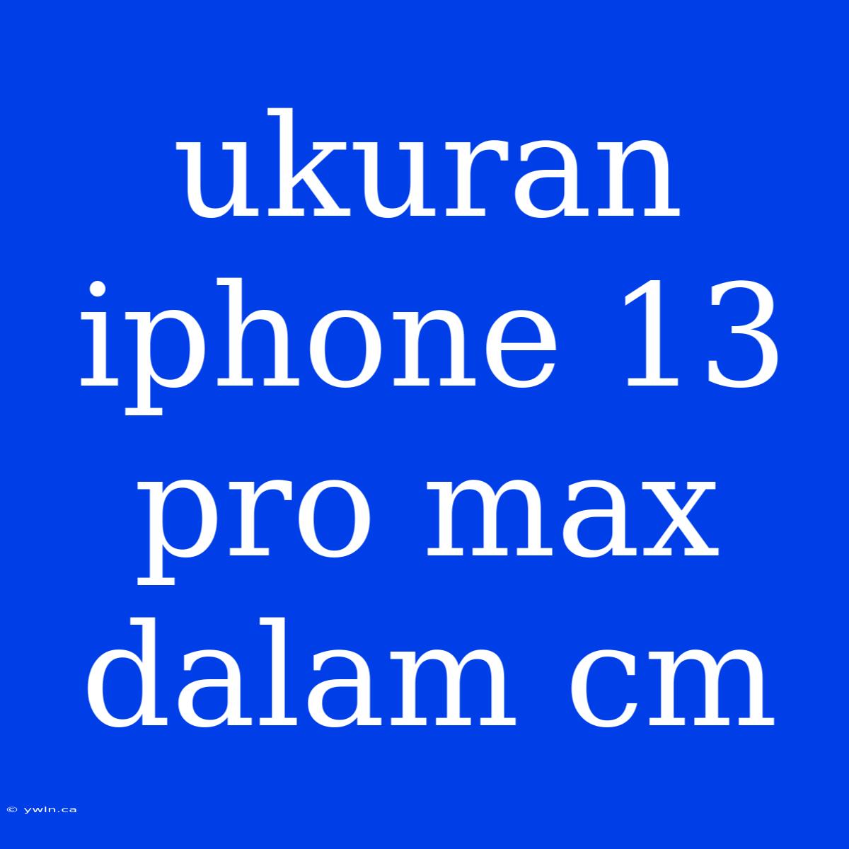 Ukuran Iphone 13 Pro Max Dalam Cm