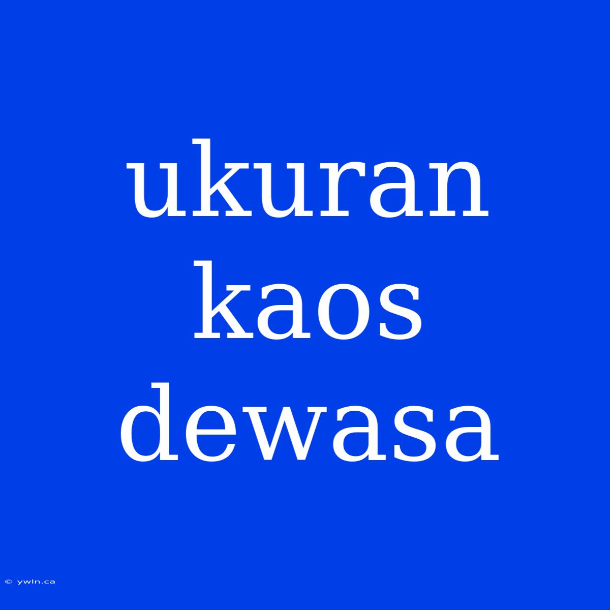 Ukuran Kaos Dewasa