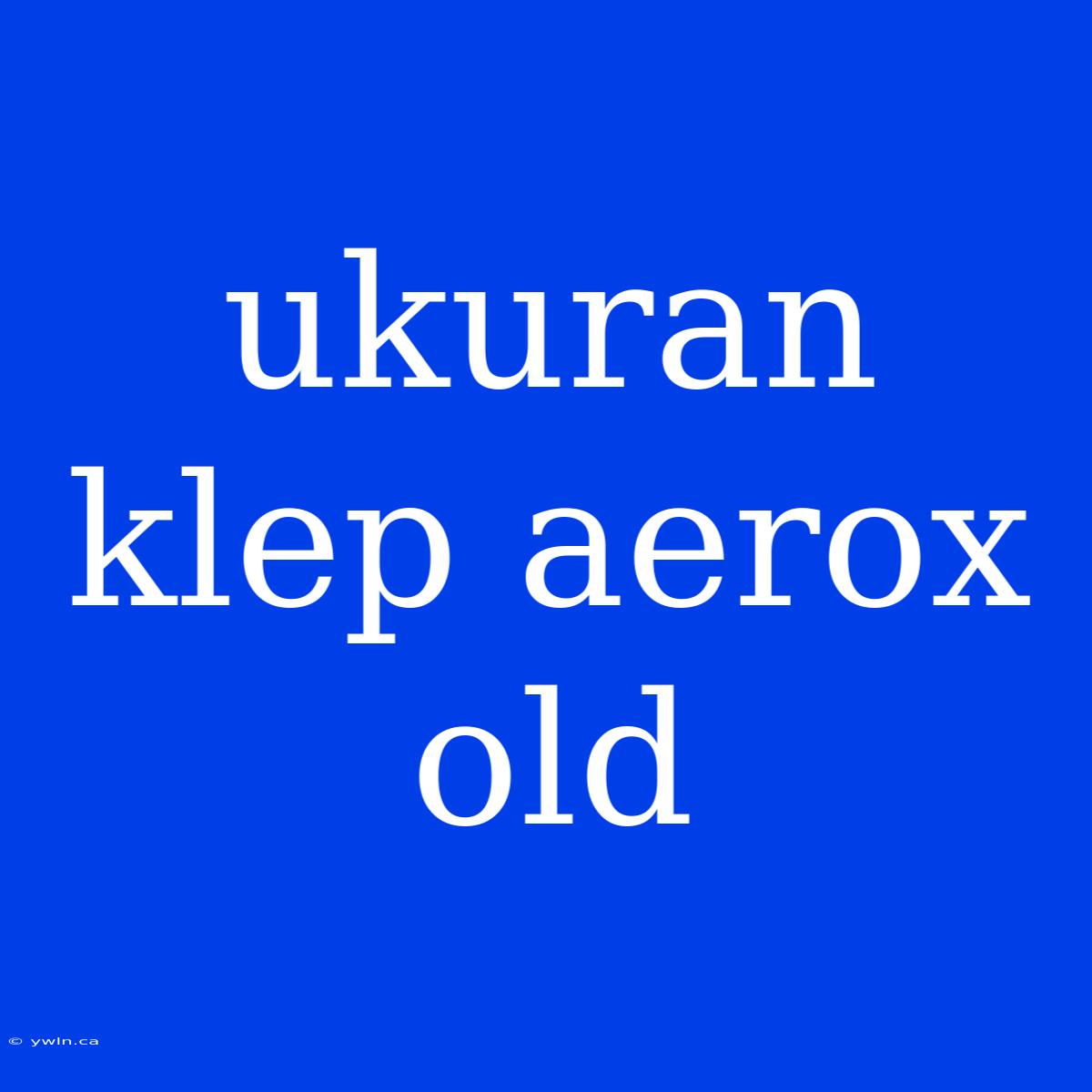 Ukuran Klep Aerox Old