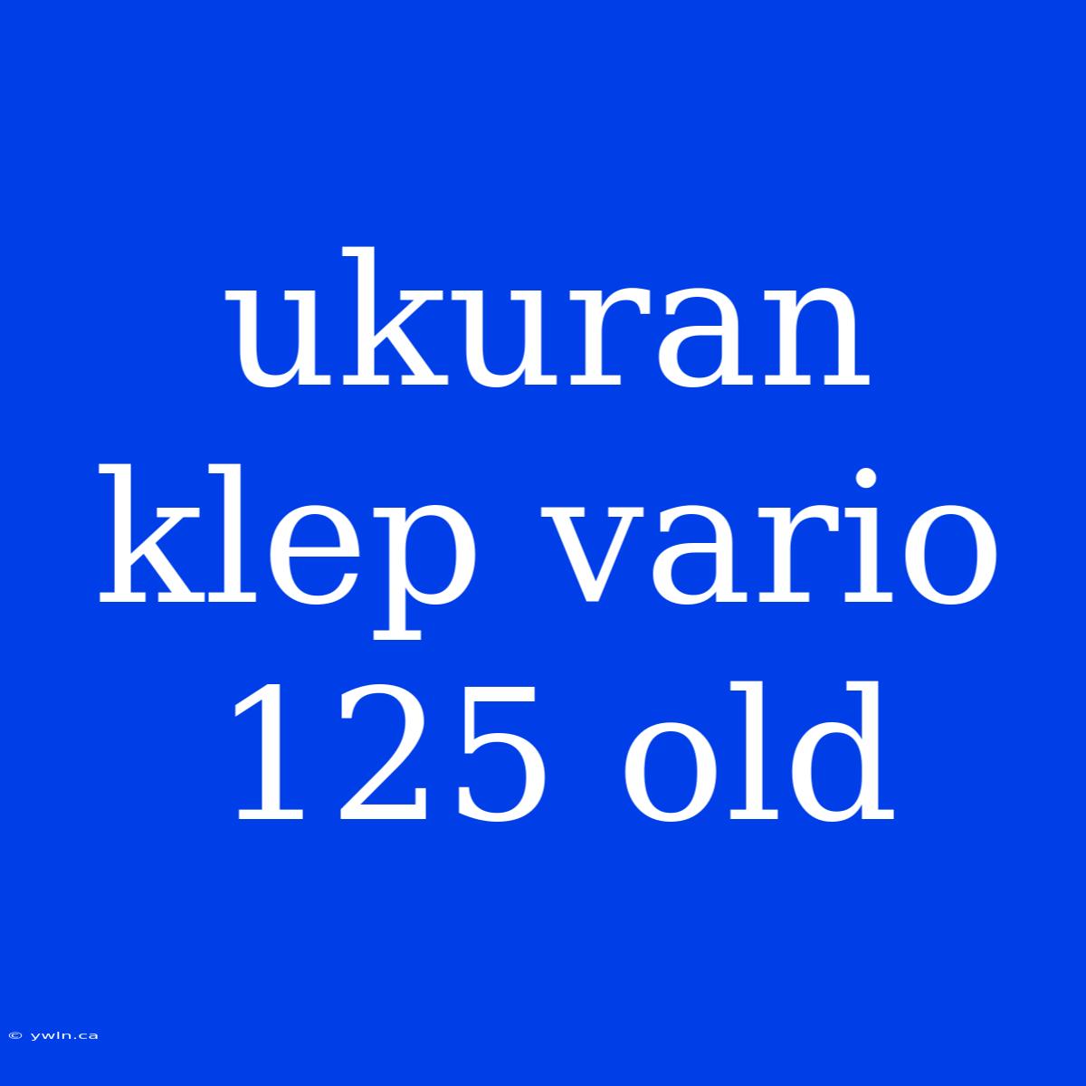 Ukuran Klep Vario 125 Old