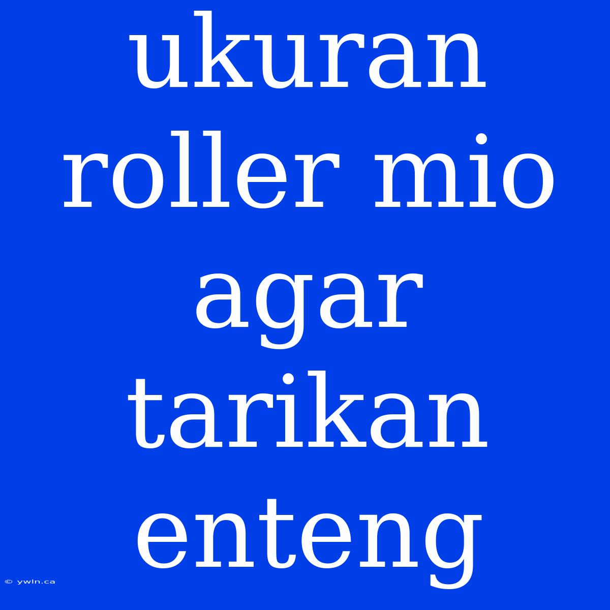 Ukuran Roller Mio Agar Tarikan Enteng