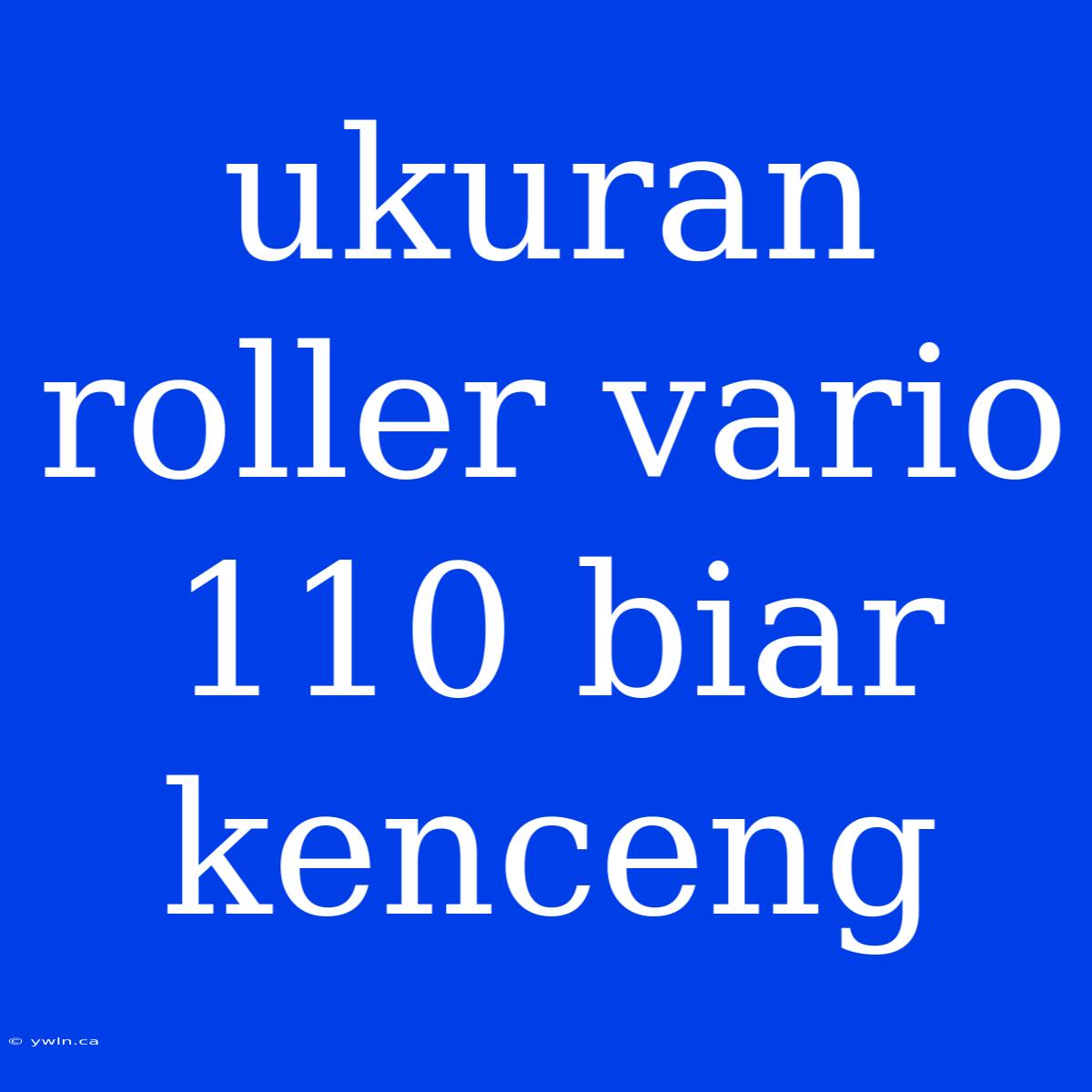 Ukuran Roller Vario 110 Biar Kenceng