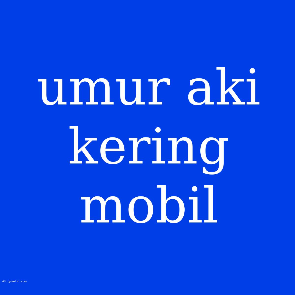 Umur Aki Kering Mobil