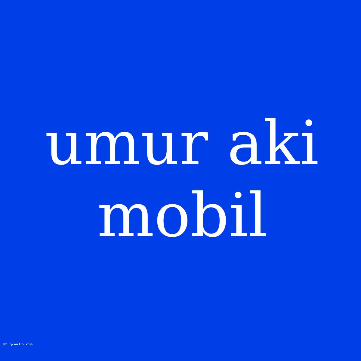 Umur Aki Mobil