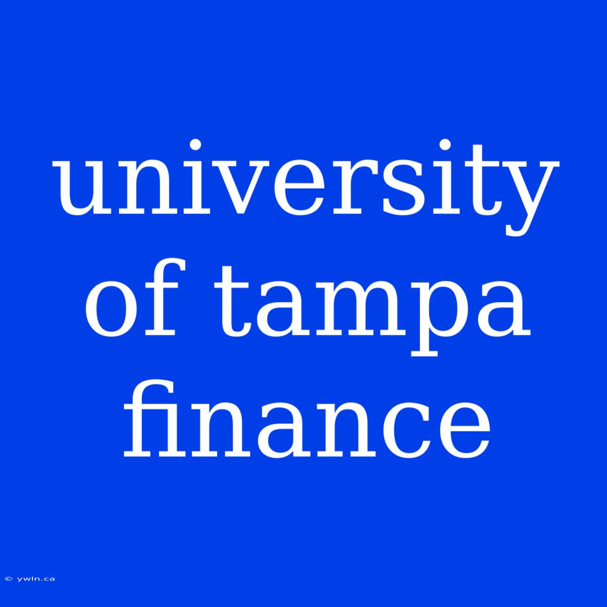 University Of Tampa Finance