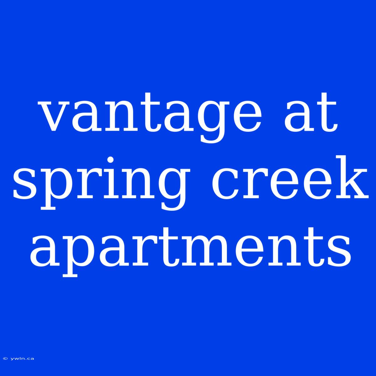 Vantage At Spring Creek Apartments