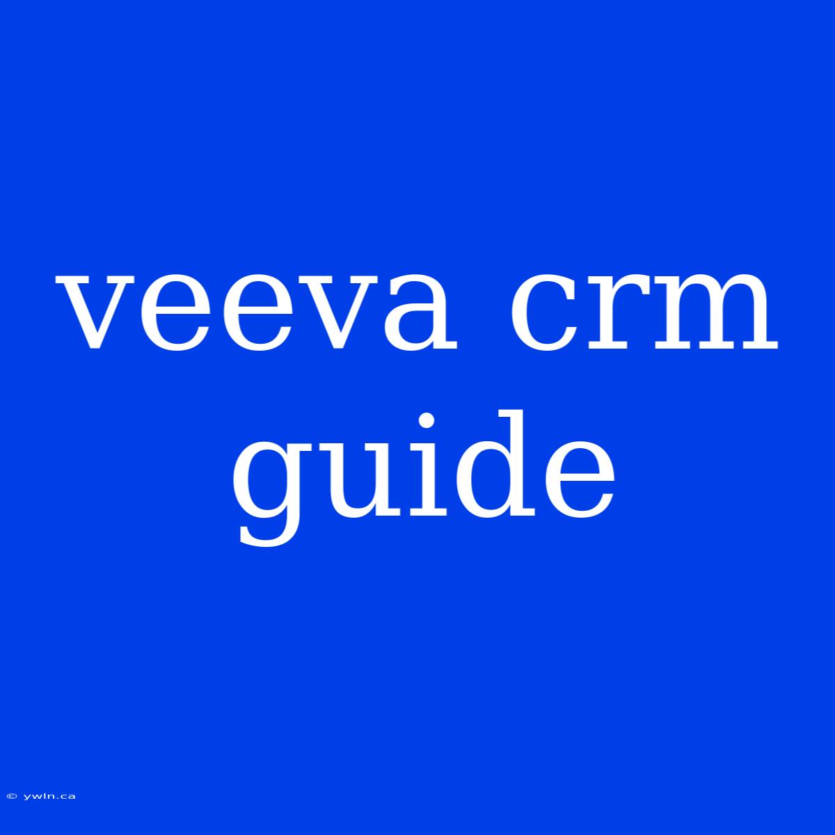 Veeva Crm Guide