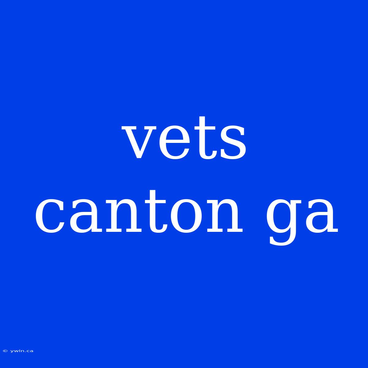 Vets Canton Ga