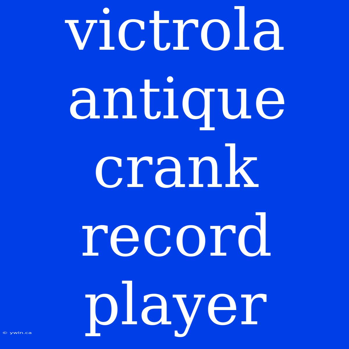 Victrola Antique Crank Record Player