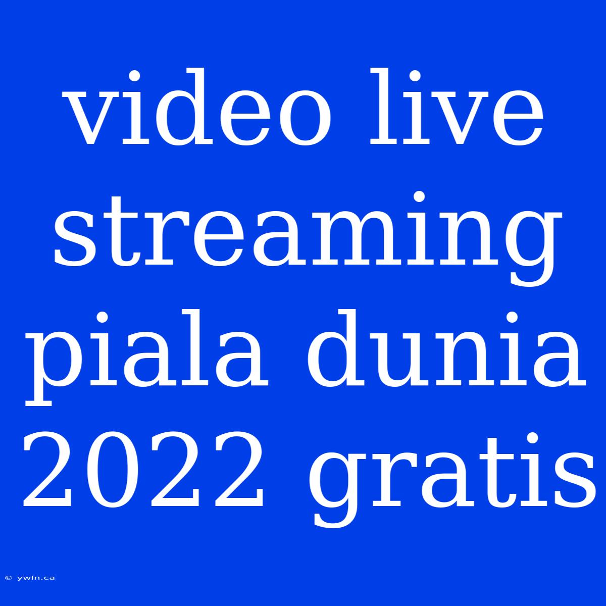 Video Live Streaming Piala Dunia 2022 Gratis