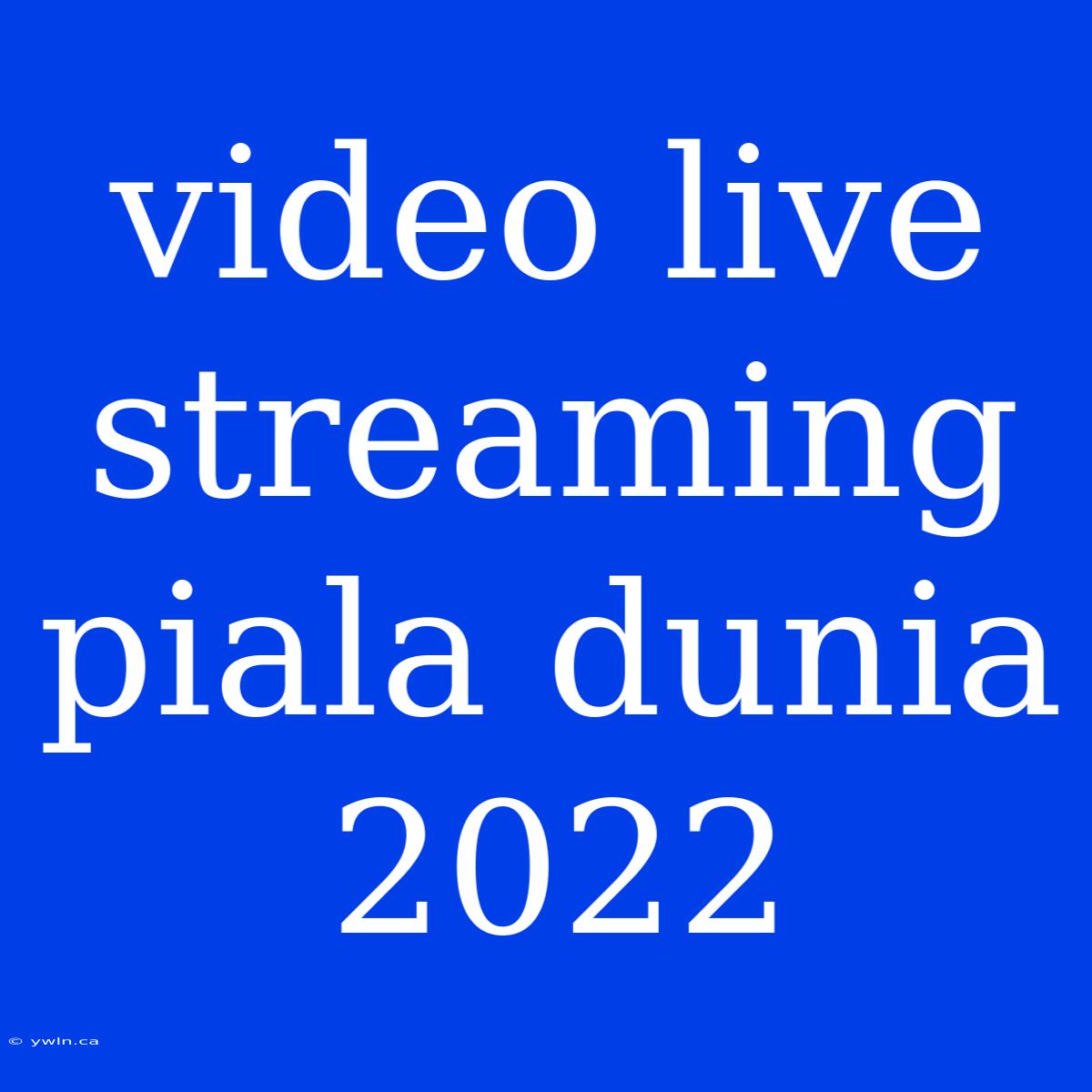 Video Live Streaming Piala Dunia 2022