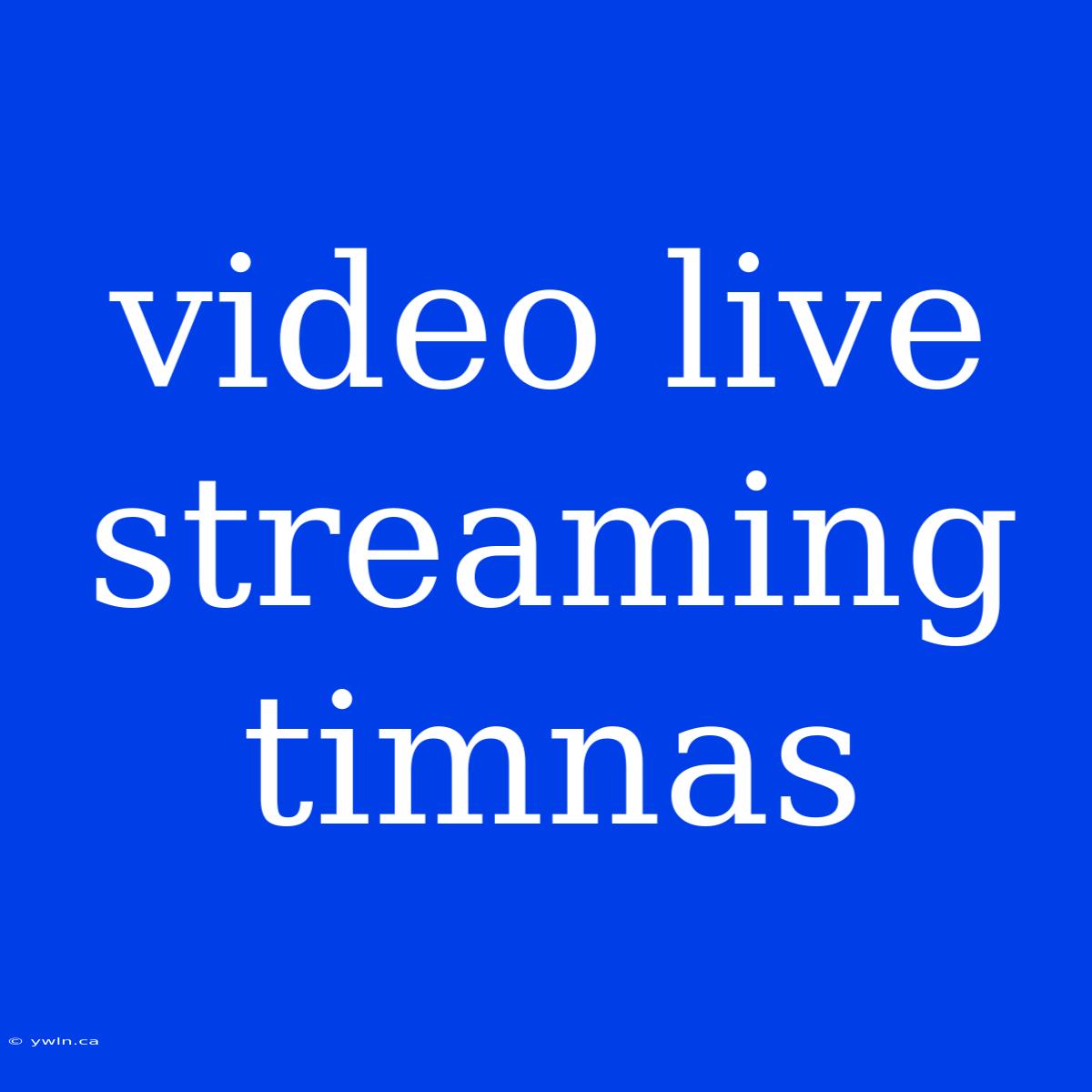 Video Live Streaming Timnas