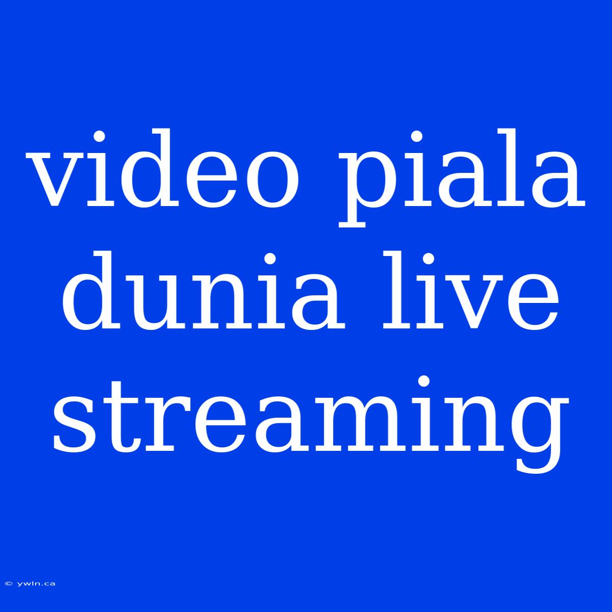 Video Piala Dunia Live Streaming