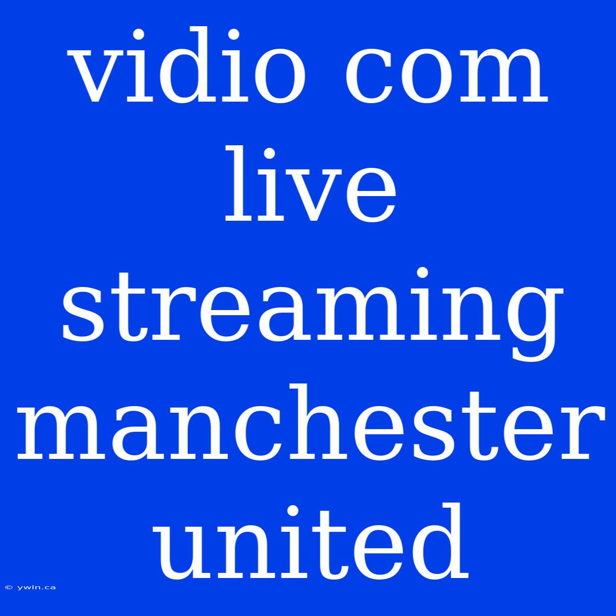 Vidio Com Live Streaming Manchester United