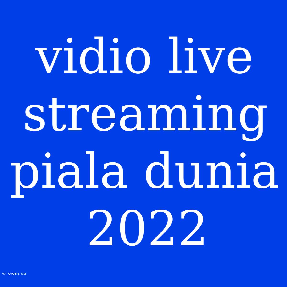 Vidio Live Streaming Piala Dunia 2022