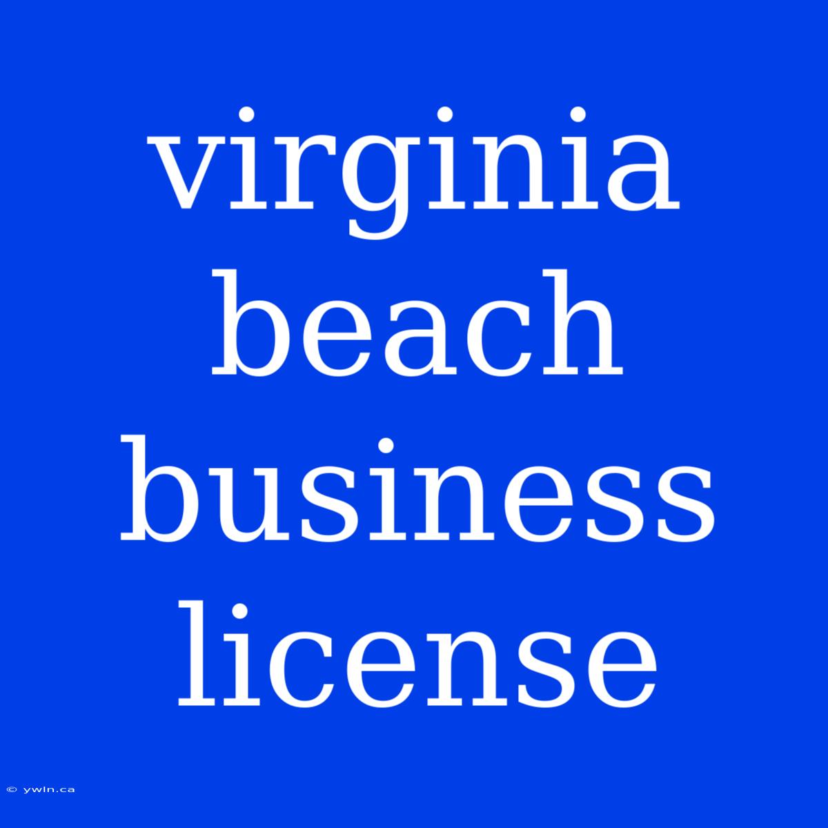 Virginia Beach Business License