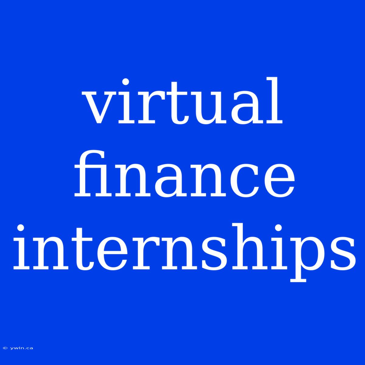 Virtual Finance Internships