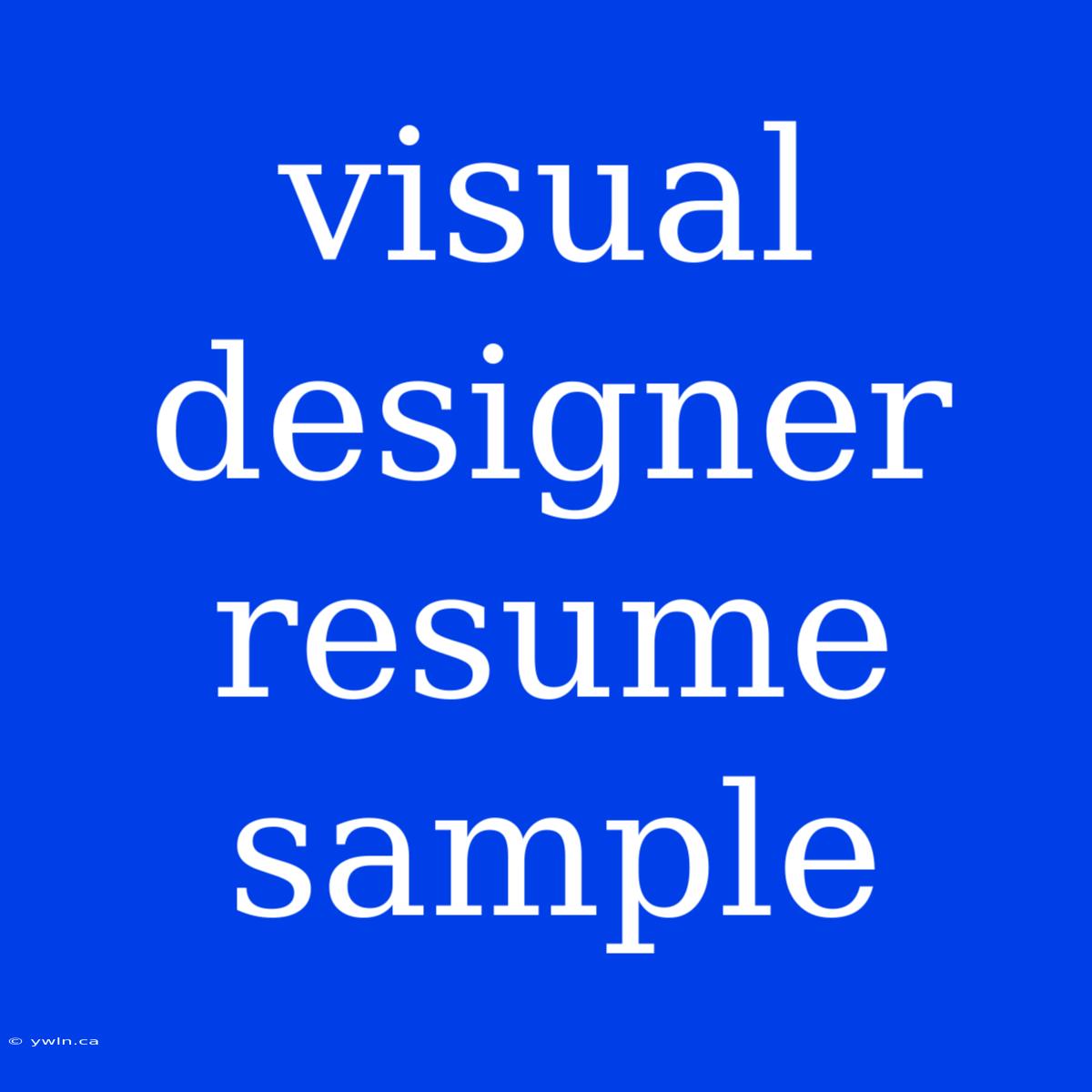 Visual Designer Resume Sample