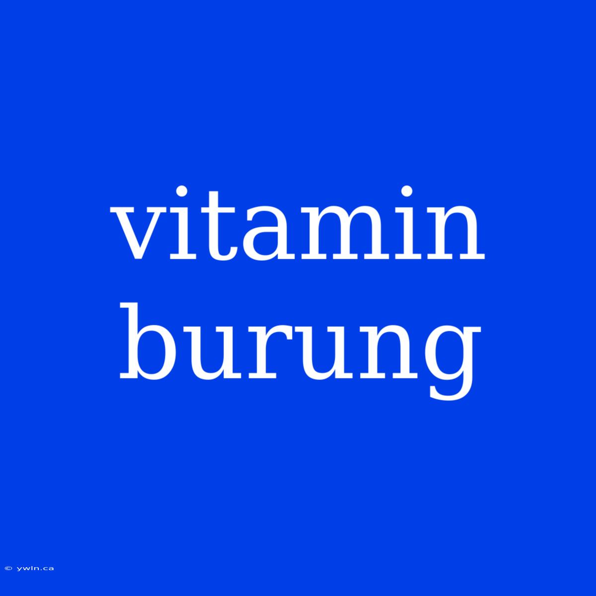 Vitamin Burung