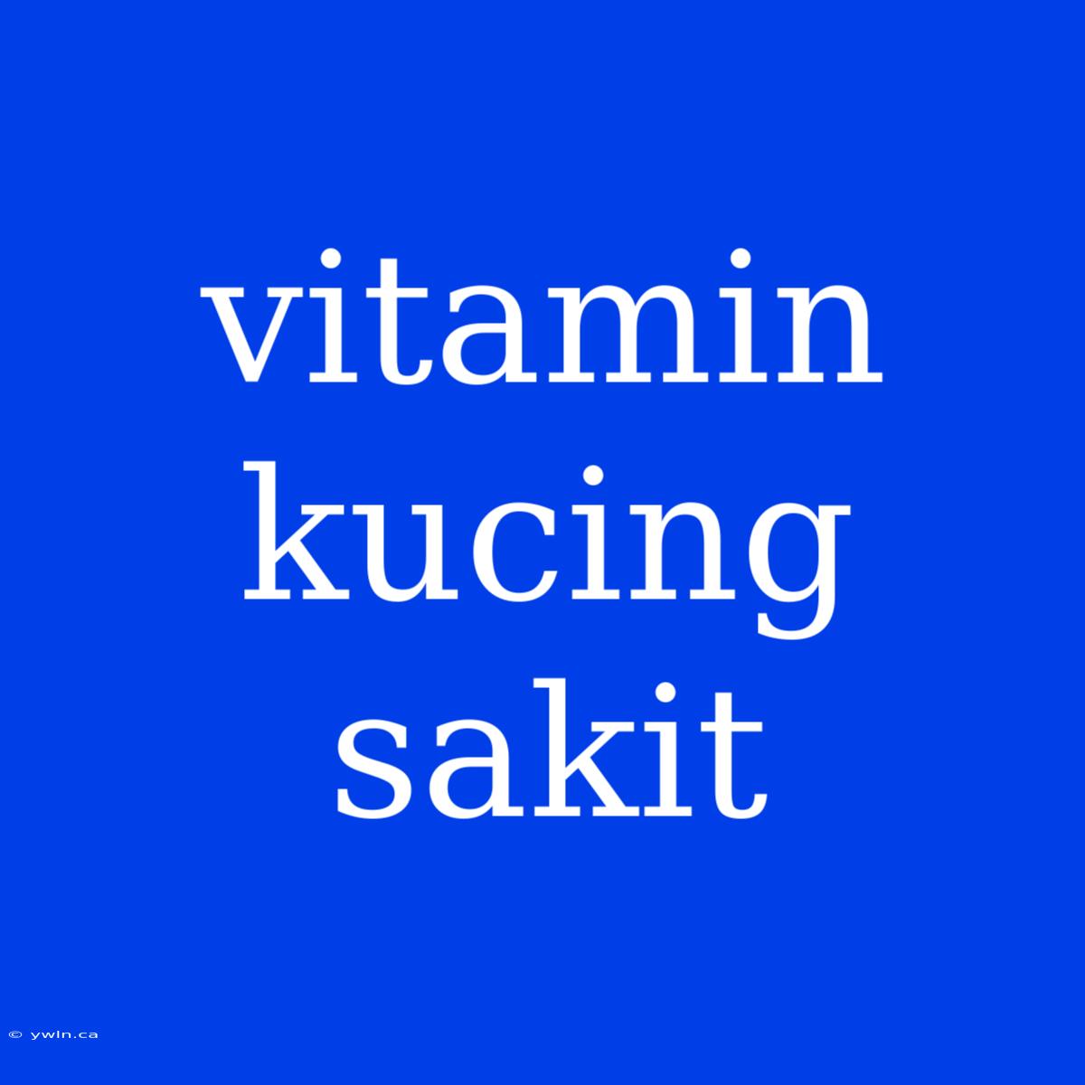 Vitamin Kucing Sakit