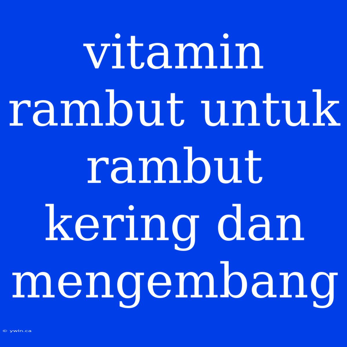 Vitamin Rambut Untuk Rambut Kering Dan Mengembang