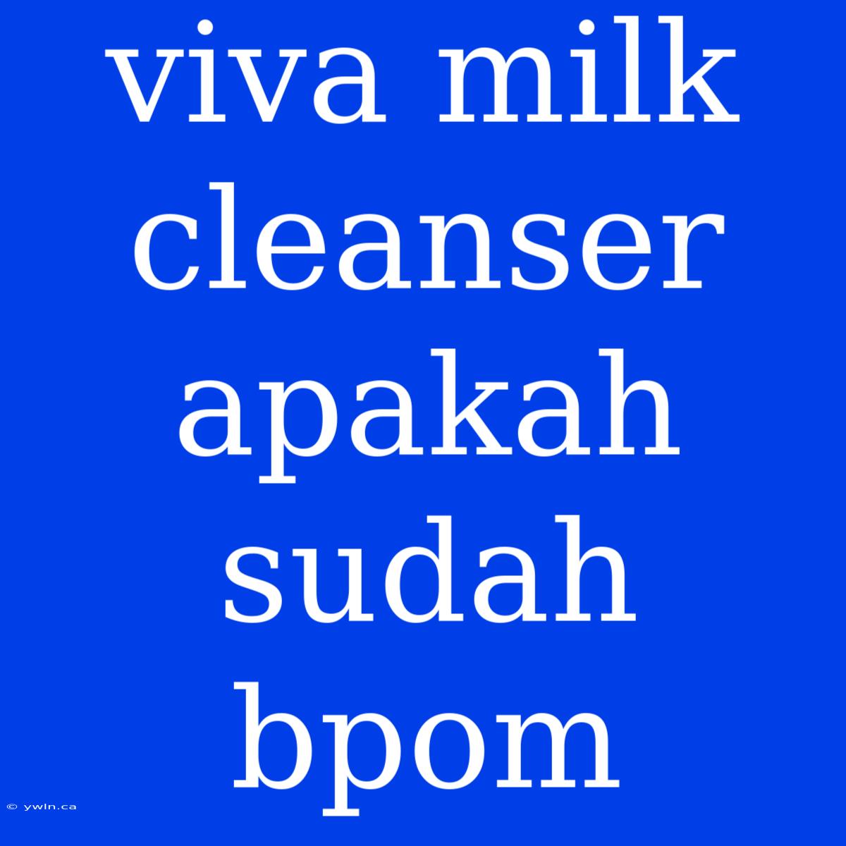 Viva Milk Cleanser Apakah Sudah Bpom