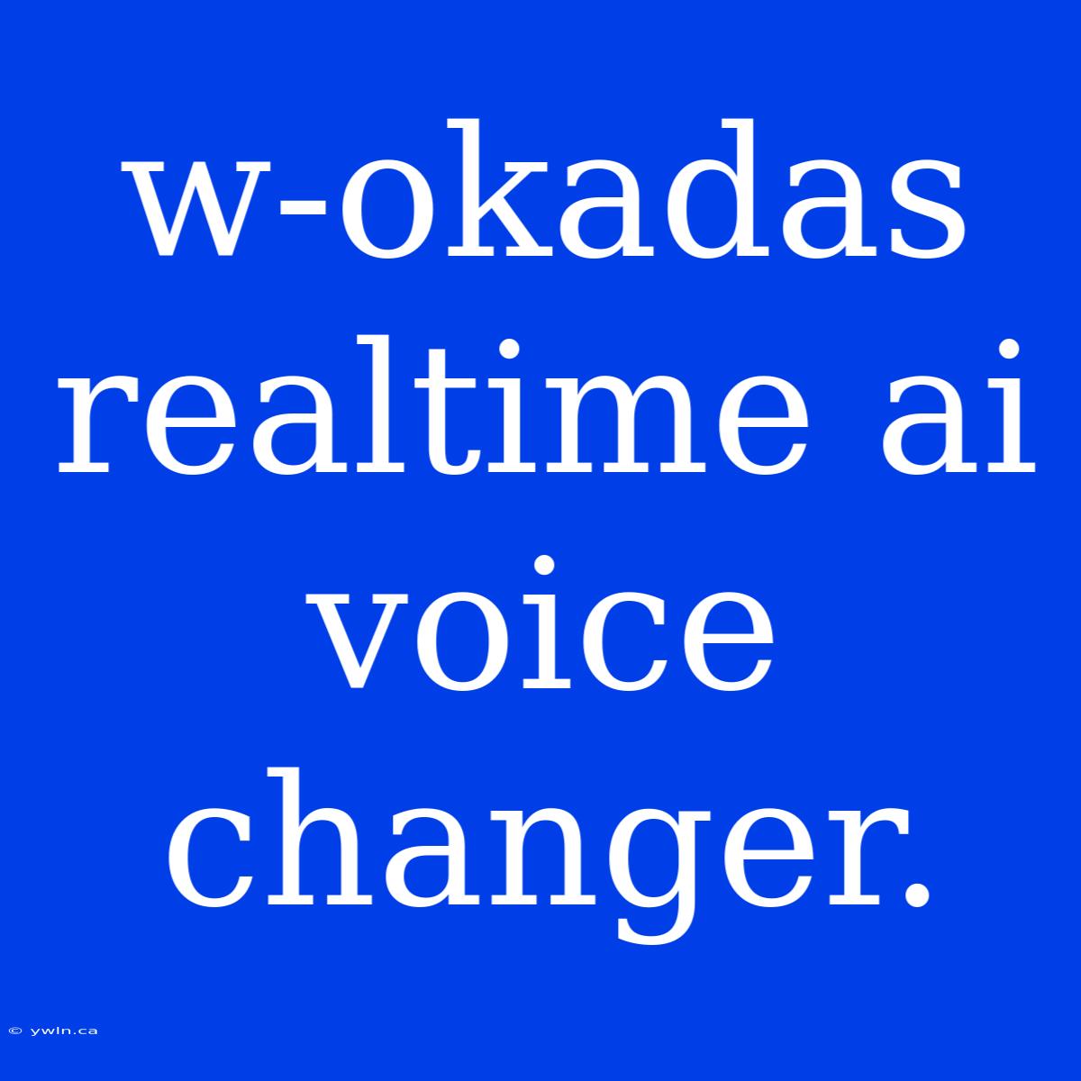 W-okadas Realtime Ai Voice Changer.