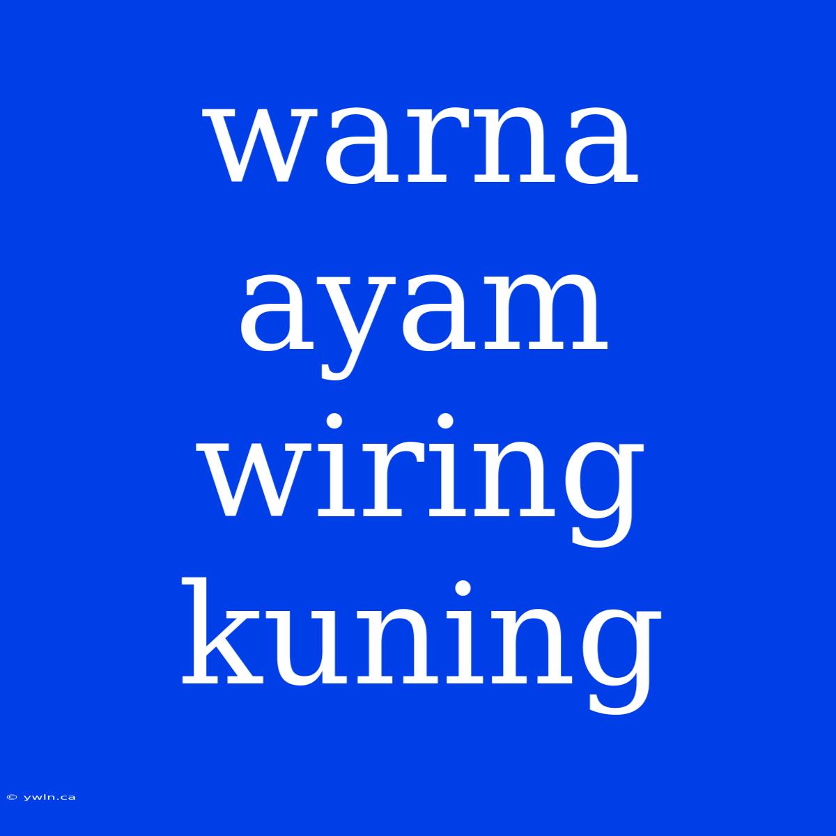 Warna Ayam Wiring Kuning