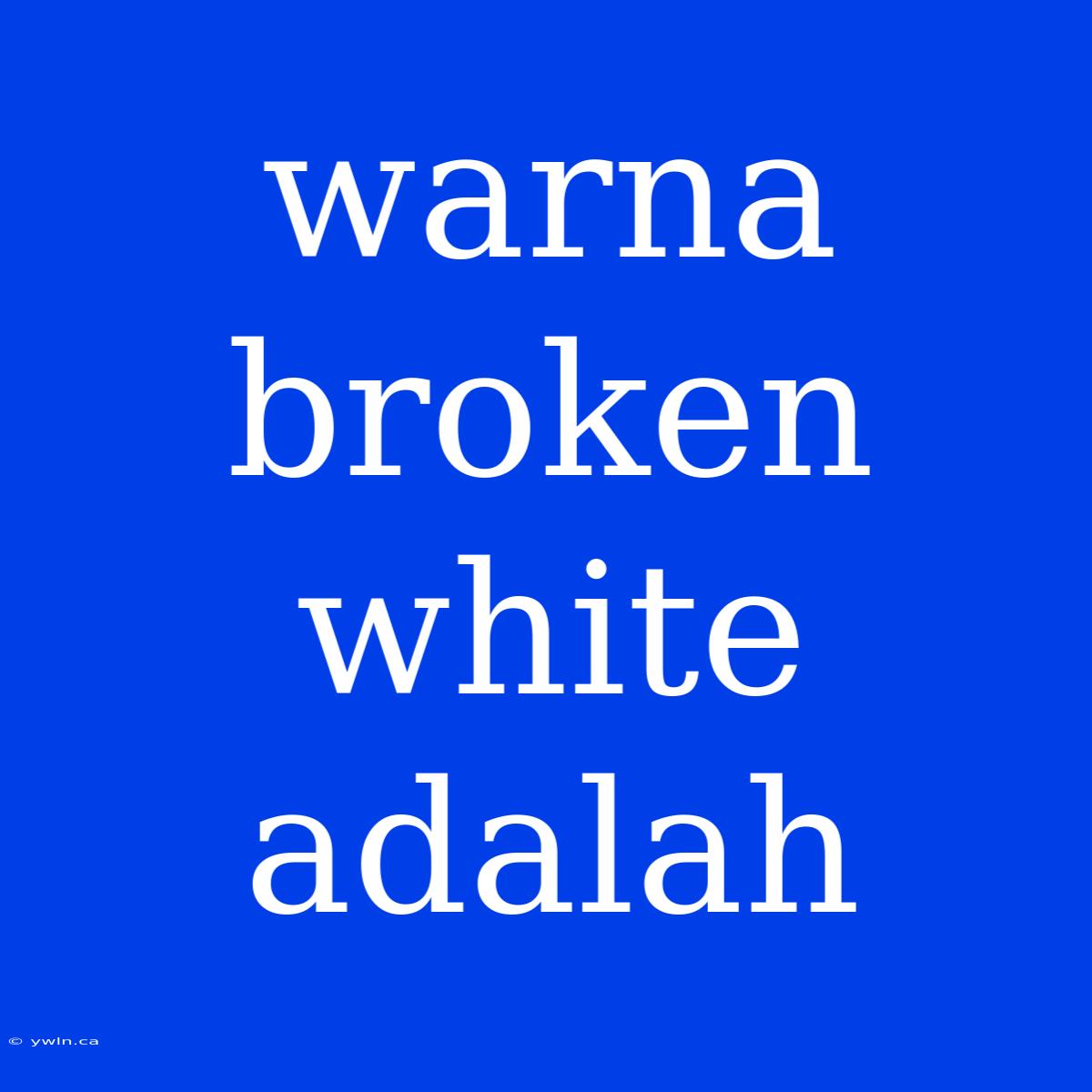 Warna Broken White Adalah