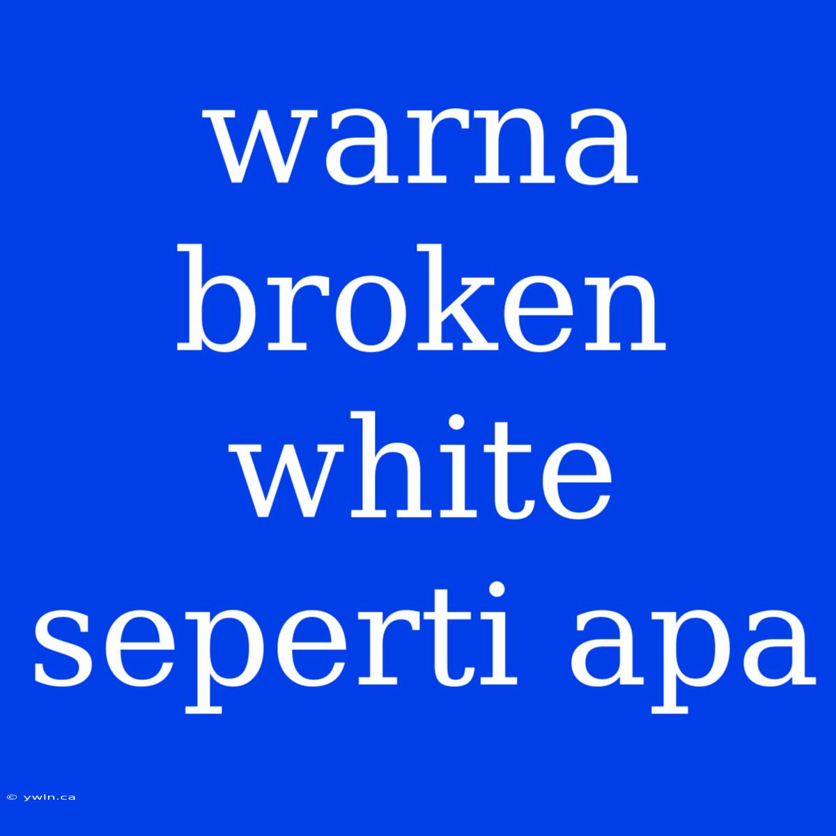 Warna Broken White Seperti Apa