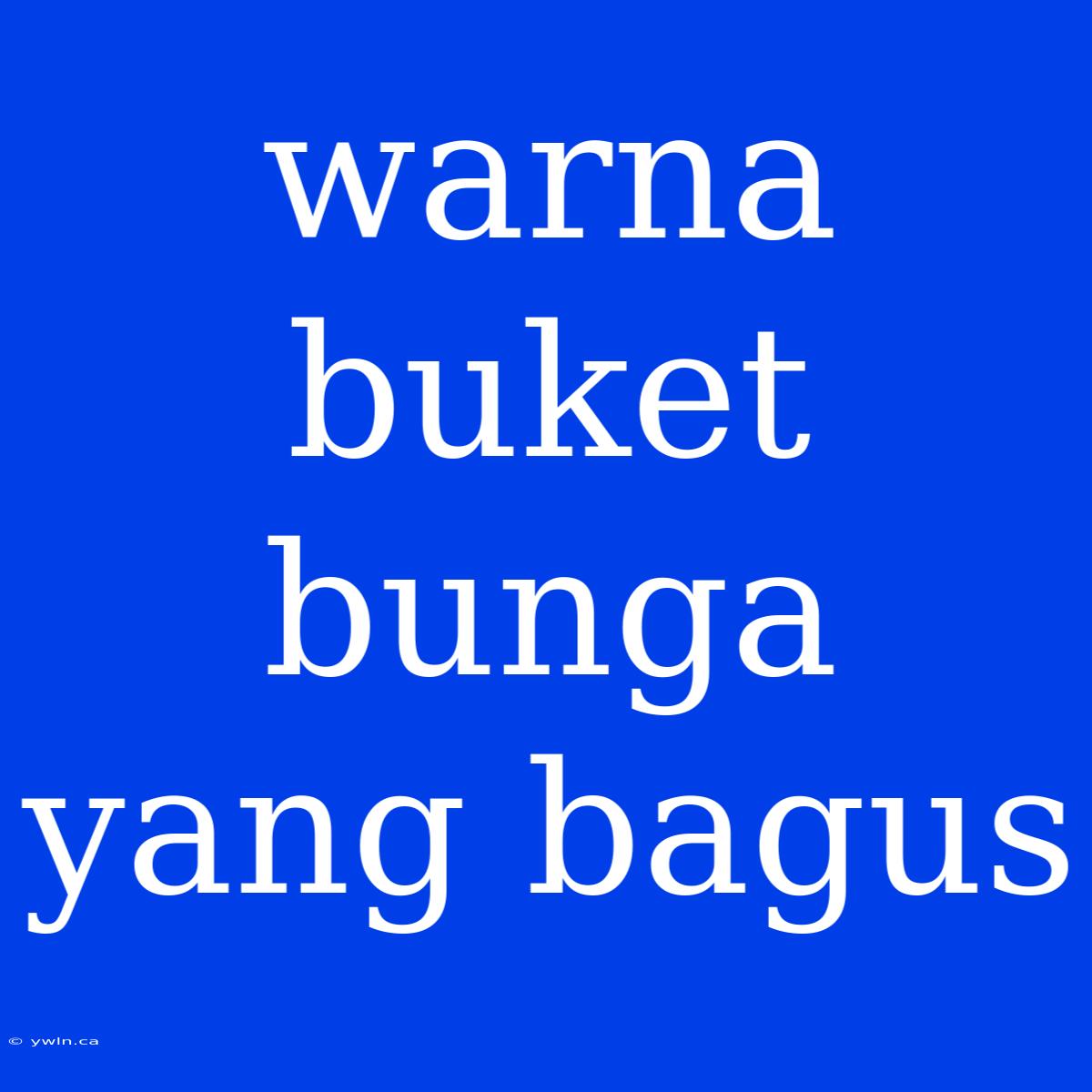 Warna Buket Bunga Yang Bagus